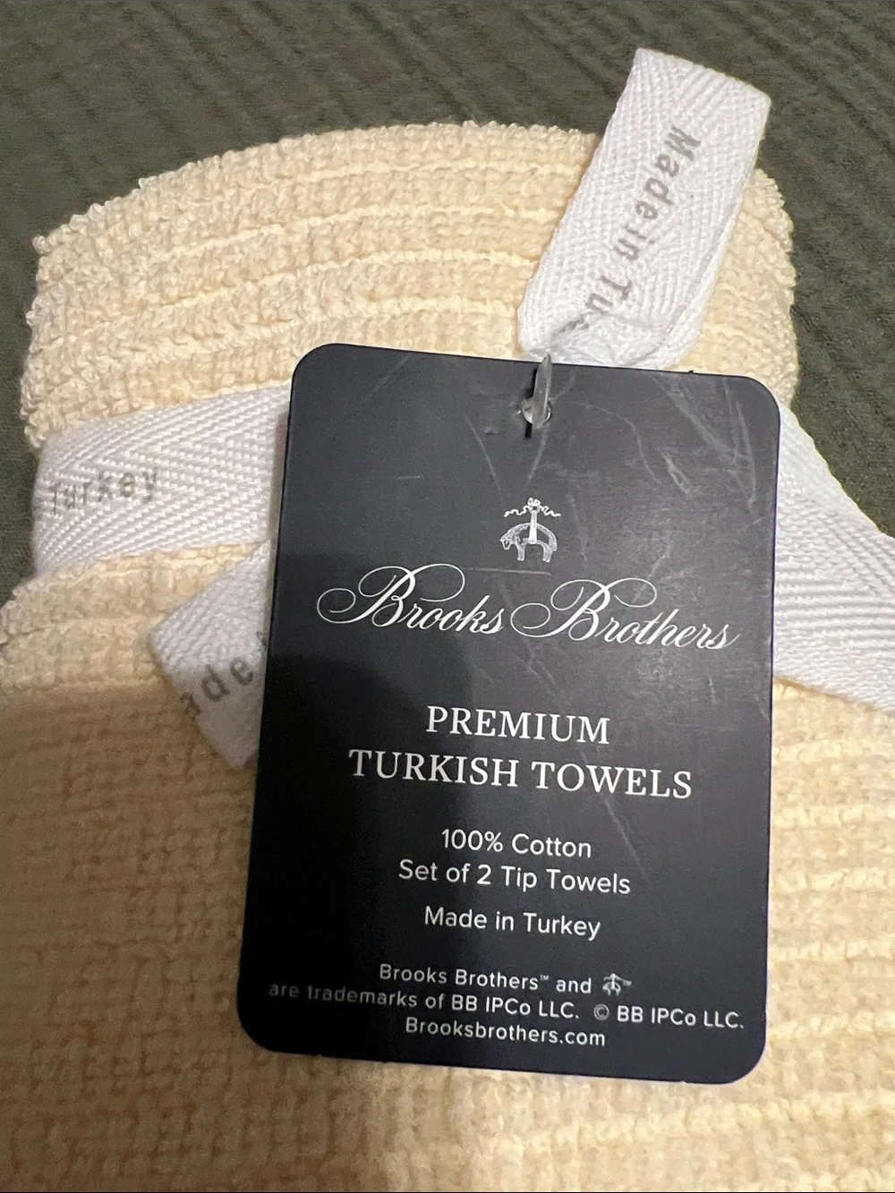 Brooks Brothers Premium Turkish Towels set of 2 Tip Towels Butter Yellow